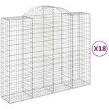  Obokane gabion košare 18kosi 200x50x160/180 cm pocinkano železo, (20981922) | Shoptok.si