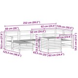  7-dijelni set vrtnih sofa bijeli od masivne borovine | shoptok.hr