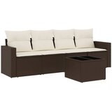  5-dijelni set vrtnih sofa s jastucima poliratan smeđi | shoptok.hr