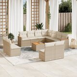 Maison Chic Seti vrtnega pohištva - Vrtna garnitura - Vrtni pohištvo set 12-delna z blazinami bež poli ratan, (21817466) | Shoptok.si