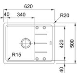Franke 114.0661.420 Basis BFG 611-62 pomivalno korito iz umetnega kamna | Shoptok.si