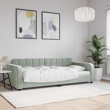 vidaXL Raztegljiva postelja svetlo siva 90x200 cm žamet Cene