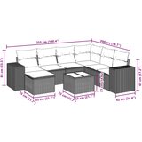  8-dijelni set vrtnih sofa od poliratana s jastucima crni | shoptok.hr
