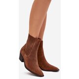 Boto Suede Women's Ankle Boots On Heels Insulated Camel Arelia | ePonuda.com