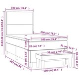  Krevet s oprugama i madracem tamnosmeđi 100 x 200 cm od tkanine | shoptok.hr