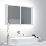 LED kupaonski ormarić s ogledalom bijeli 80x12x45 cm akrilni | shoptok.hr