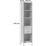 MID.YOU PISARNI&amp;Scaron;KI REGAL 40,2/194,2/39 cm barve hrasta Slike