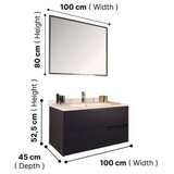 Hanah home Set kupaonskih ormarića s umivaonikom i ogledalom, 2 dijela, antracit boja | Eponuda.ba