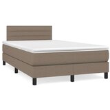  Box spring postelja z vzmetnico taupe 120x200 cm blago, (20727084) | Shoptok.si