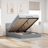  Otomanski krevet s madracem&LED svijetlosivi 140x190 cm tkanine | shoptok.hr