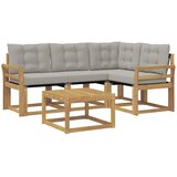 vidaXL Zunanja garnitura za sedenje 5 pcs Bela in svetlo siva, (5000282089) | Shoptok.si
