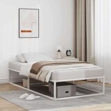 vidaXL Posteljni okvir brez vzmetnice bel 100x200 cm kovinska | Shoptok.si