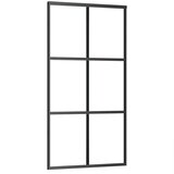 vidaXL Drsna vrata z opremo ESG steklo in aluminij 102x205 cm | Shoptok.si