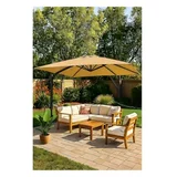 Viseći aluminijumski suncobran 300*300 cm 360° sivo-braon