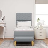 Box Spring Krevet s madracem i klupom svjetlosiv 80x200 cm tkanina | shoptok.hr