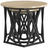  Ugolni bočni stol 3 pcs Sonoma hrast Inženjerska drva i čelik | shoptok.hr