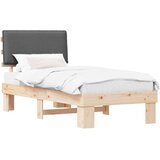  Posteljni okvir z oblazinjenim vzglavjem Temno siva 75 x 190 cm, (5000101708) | Shoptok.si