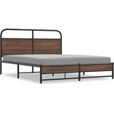  Metalni okvir kreveta bez madraca smeđa boja hrasta 160x200 cm | shoptok.hr