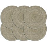  Podmetači 6 kom obični/sivi 38 cm okrugli od jute | shoptok.hr
