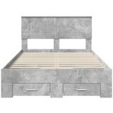  Konstrukcija postelje z vzglavjem Betonsko siva 135 x 190 cm, (5000104364) | Shoptok.si