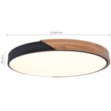  Brilagi - LED prigušiva svetiljka PILANA LED/60W/230V hrast/crna prečnik 60 cm + daljinski upravljač | Eponuda.com