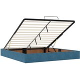 vidaXL Otomanska postelja z vzmetnico Temno modra 160x200 cm Žamet | Shoptok.si