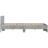  Okvir za krevet s uzglavljem i LED siva boja betona 140x200 cm | Eponuda.com