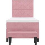  Postelja z vzmetnico z vzmetnico Roza 90 x 190 cm Žamet, (5000126901) | Shoptok.si