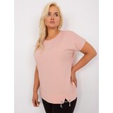 Fashion Hunters Light pink women's cotton blouse plus size Cene