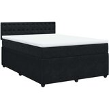 vidaXL Box spring posteljni z vzmetnico črn 140x190 cm žamet | Shoptok.si