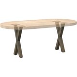  Noge za klub stolić u obliku slova X, 2 kom, prirodni čelik, 38 x (42-43) cm, čelik | shoptok.hr