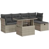 vidaXL 6-dijelni set vrtnih sofa od poliratana s jastucima svjetlosivi | shoptok.hr