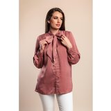 Fenzy Plus Size Bluza S Mašnom, Antikno Ružičasta | shoptok.hr