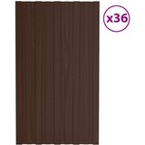 Krovni paneli 36 kom od pocinčanog čelika smeđi 80 x 45 cm | shoptok.hr