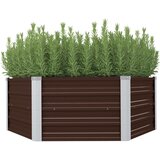 vidaXL Dvignjeno cvetlično korito pocinkano jeklo 129x129x46 cm rjavo Cene