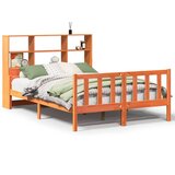 vidaXL Krevet s regalom za knjige bez madraca 150x200 cm masivno drvo | shoptok.hr