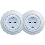  Reblig - Dvostruka retro kućna utičnica sa ramom SCHUKO 230V plava | Eponuda.com