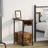 vidaXL Noćni ormar Dimljeni hrast 60 x 30 x 61 cm Konstruirano drvo | shoptok.hr