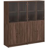 vidaXL Regal za knjige s vratima boja smeđeg hrasta 136x37x142 cm | shoptok.hr