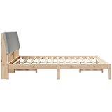  Okvir kreveta s uzglavljem Smeđa i svijetlo siva 200 x 200 cm | shoptok.hr