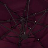  Suncobran s 4 razine i aluminijskom šipkom bordo 3 x 3 m | shoptok.hr