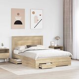  Krevetna konstrukcija s ladicama Sonoma hrast 140 x 190 cm | shoptok.hr