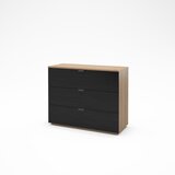 Marckeric Crna/u prirodnoj boji komoda u dekoru hrasta 100x80x40 cm Dennis – | shoptok.hr