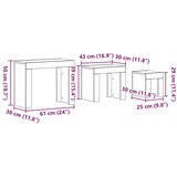 vidaXL Gnezditvena kava miza Set 3 Črn hrast MDF | Shoptok.si