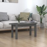 vidaXL Klubska mizica siva 80x40x35 cm trdna borovina Cene