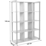 MID.YOU regal 107/145/39 cm antracit, barve hrasta | Shoptok.si