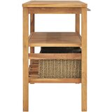  Kupaonski ormarić s 3 košare od masivne tikovine 132x45x75 cm | shoptok.hr