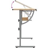 Radni stol boja hrasta i siva 110 x 53 x(58-87) cm drvo i čelik | Eponuda.ba