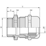  Kabelska uvodnica M25 mesing prirodne boje LappKabel SKINTOP MSR-M 25X1,5 ATEX 25 kom. Cijene