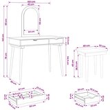 Set toaletnog stolića FAUSKE 3 kom. Bijela 100 x 50 x 143 cm | shoptok.hr